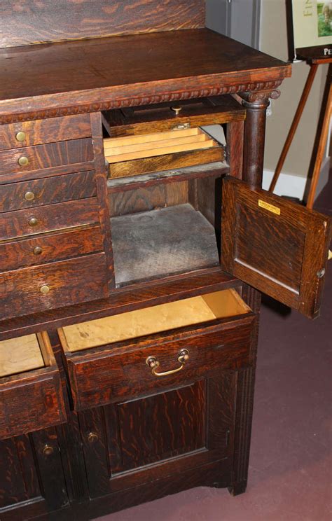 Early 20th C American Cabinet Company Oak Dental Cabinet